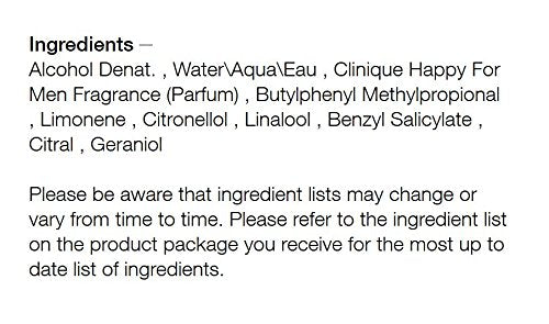Clinique Happy for Men Eau de Toilette Spray, 3.4 Ounce